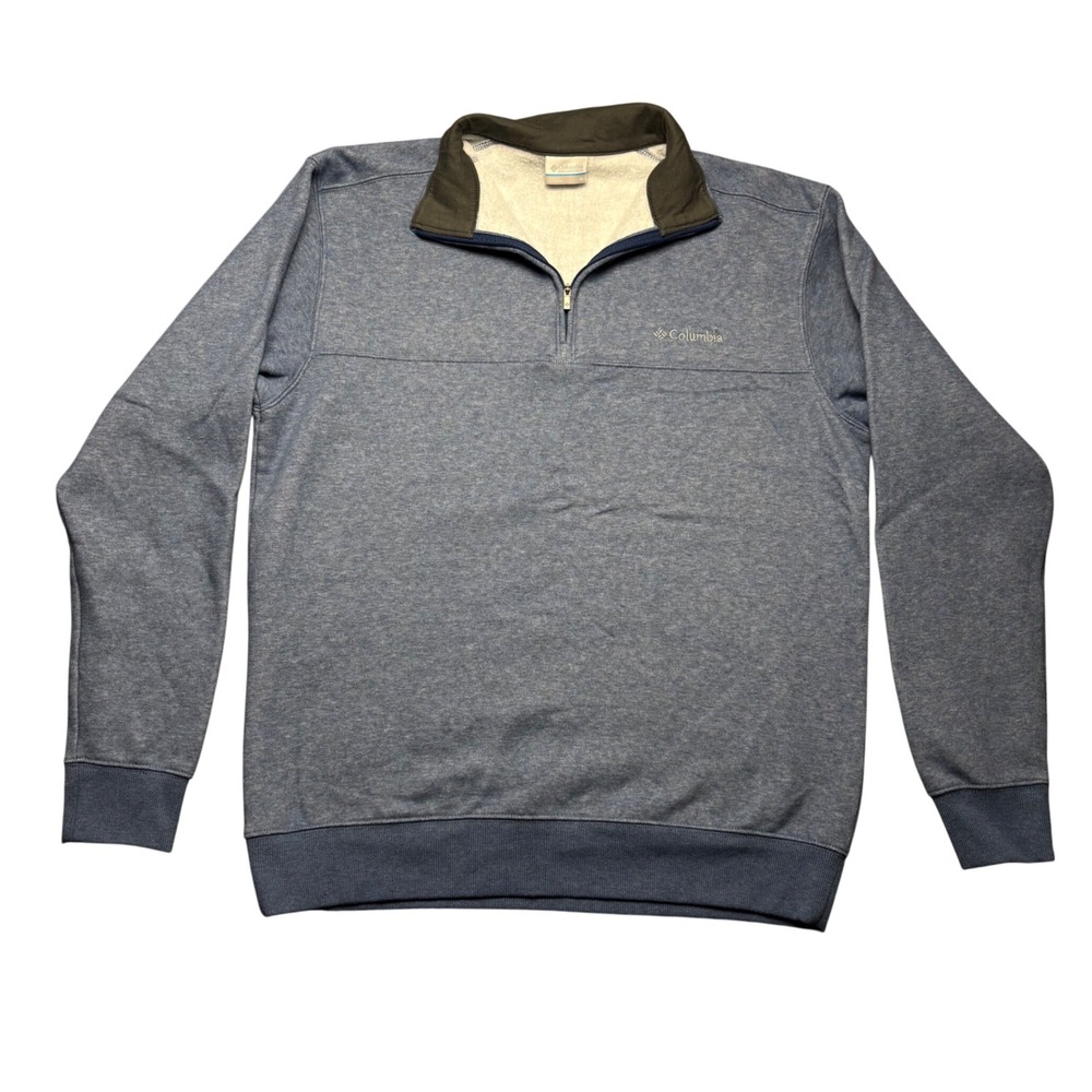 Columbia Pullover Mens M Blue Hart Mountain II Half Zip Fleece Sweatshirt